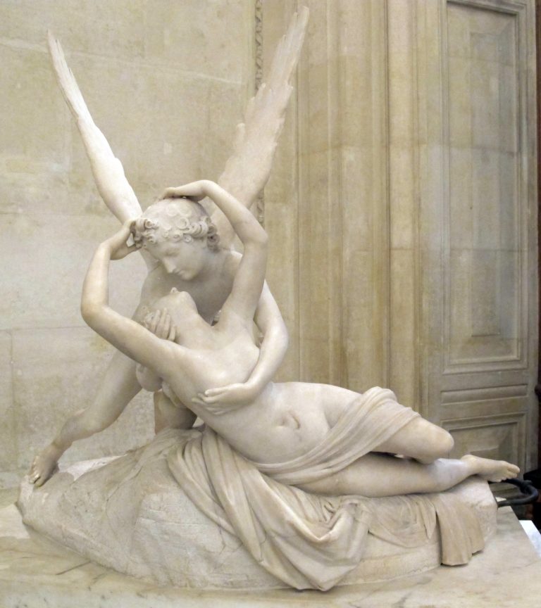 The moment Cupid wakes the lifeless Psyche with a kiss