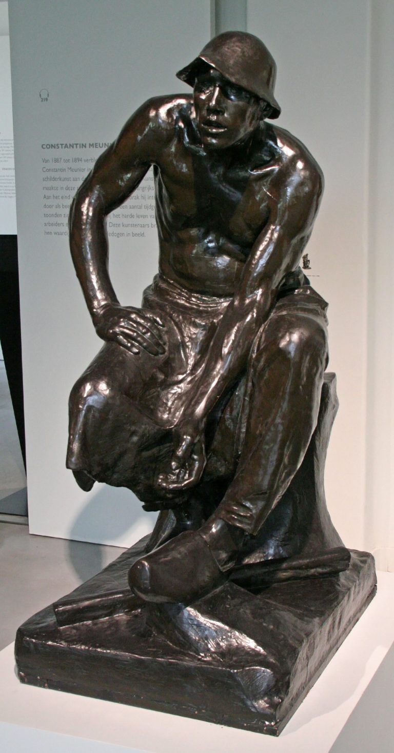 A bronze sculpture embodying the social realism and industrial focus of the late 19th century
