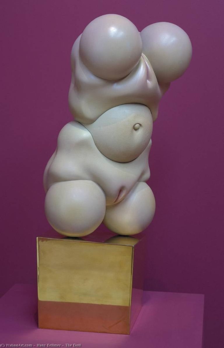 A rounded, bulbous shapes that merge and overlap, suggesting a fragmented human figure