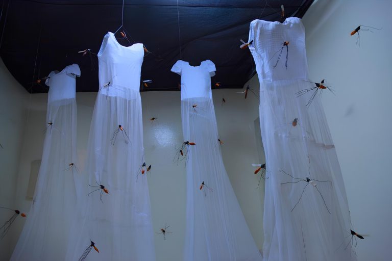 Mosquito-themed works designed to raise awareness about malaria in Africa