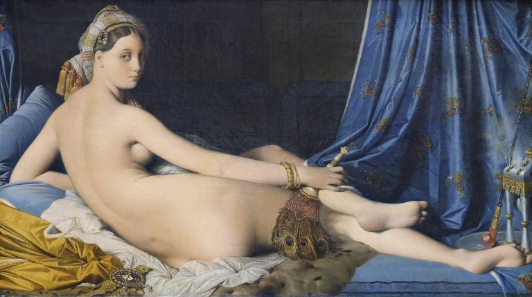A reclining concubine in a luxurious setting