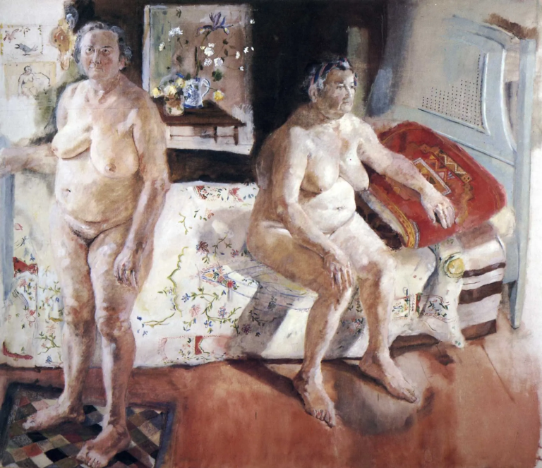 A startlingly frank, life-size nude study of Larry Rivers' mother-in-law